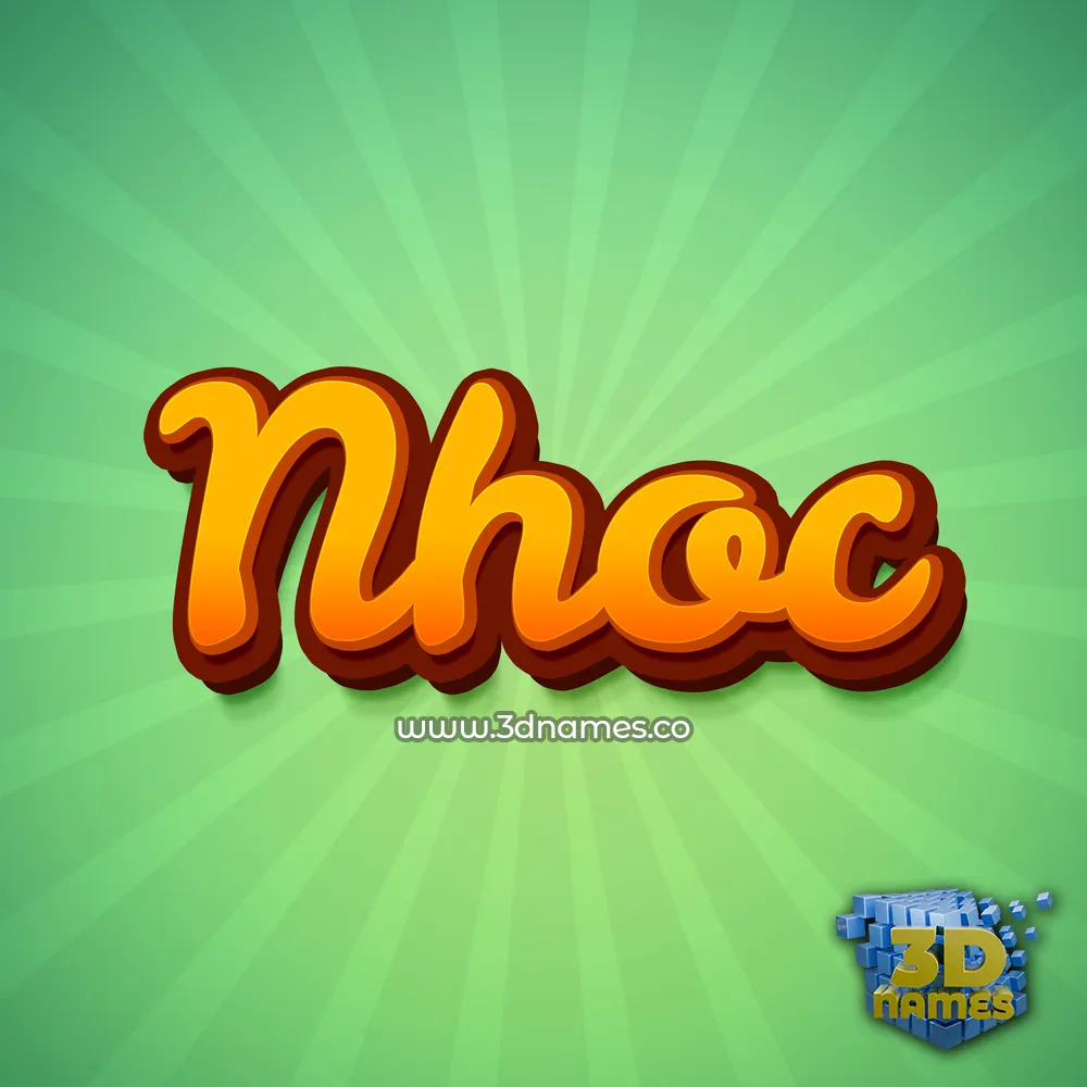 nhoc in Green Rays style - 3D name wallpaper