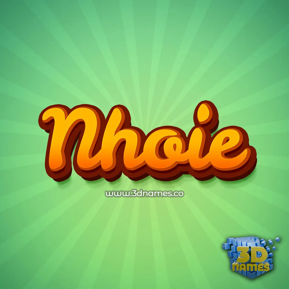 nhoie in Green Rays style - 3D name wallpaper