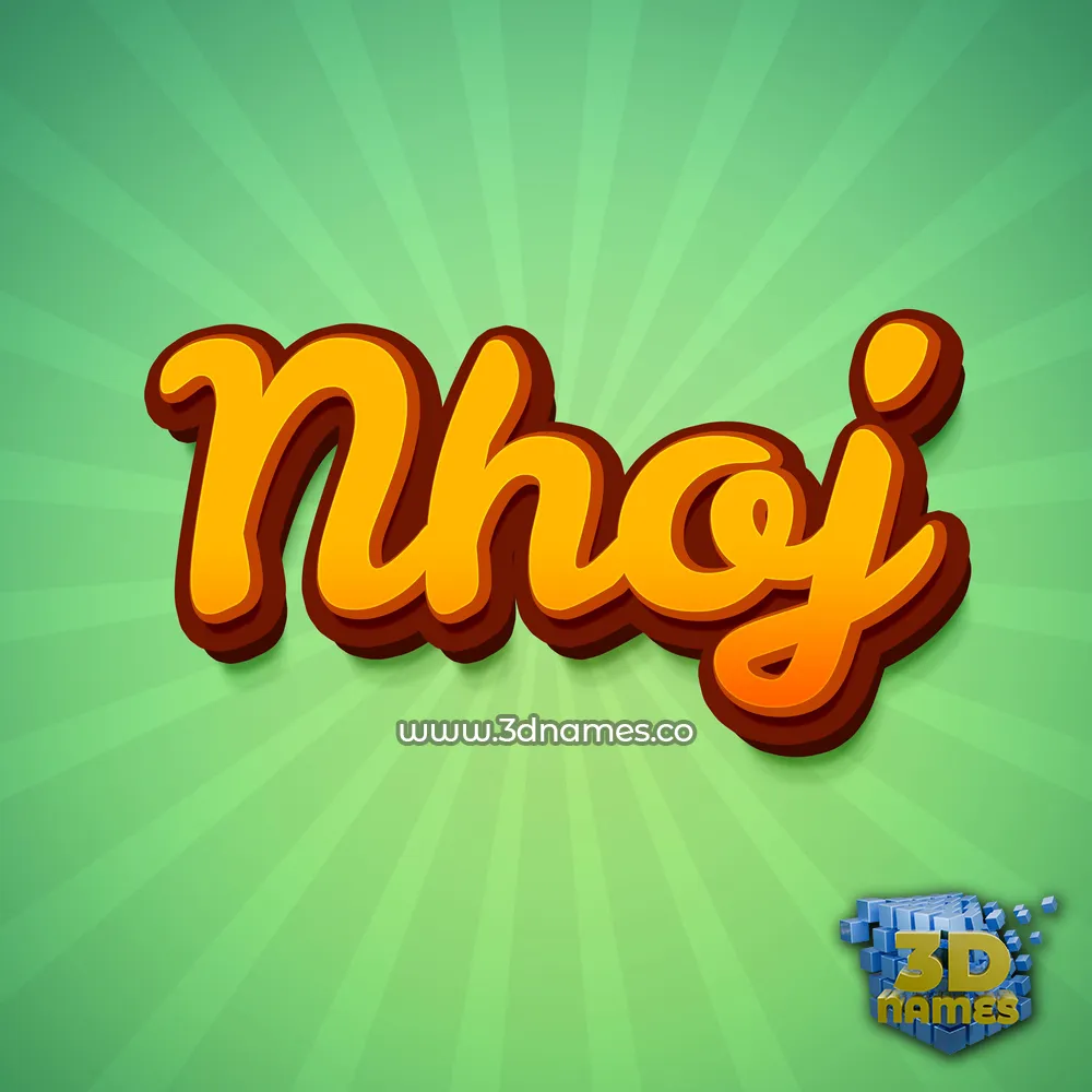 nhoj in Green Rays style - 3D name wallpaper