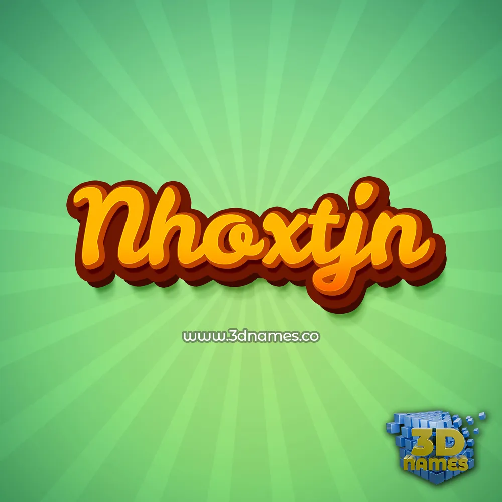 nhoxtjn in Green Rays style - 3D name wallpaper