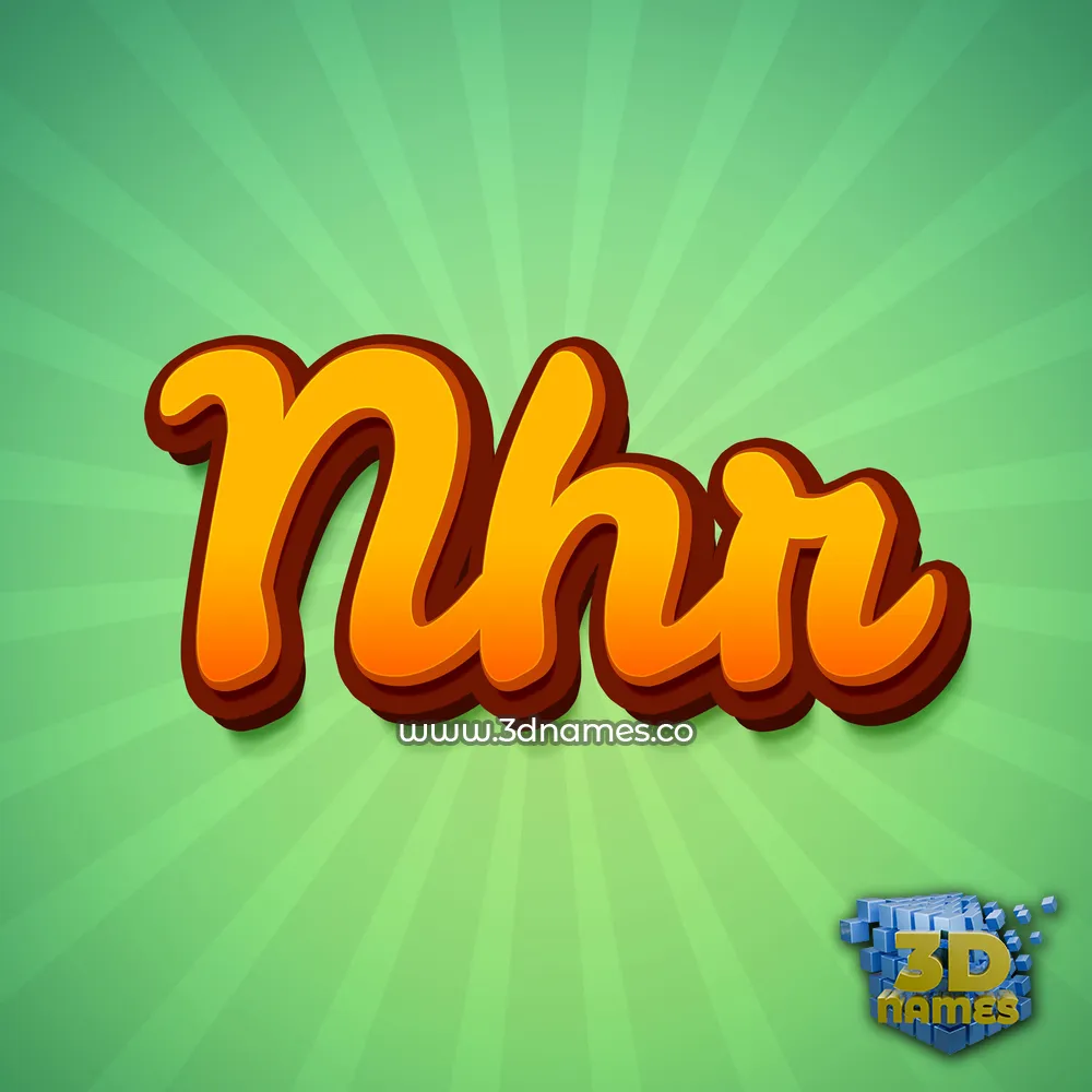 nhr in Green Rays style - 3D name wallpaper