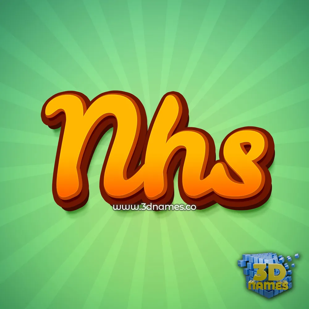 nhs in Green Rays style - 3D name wallpaper