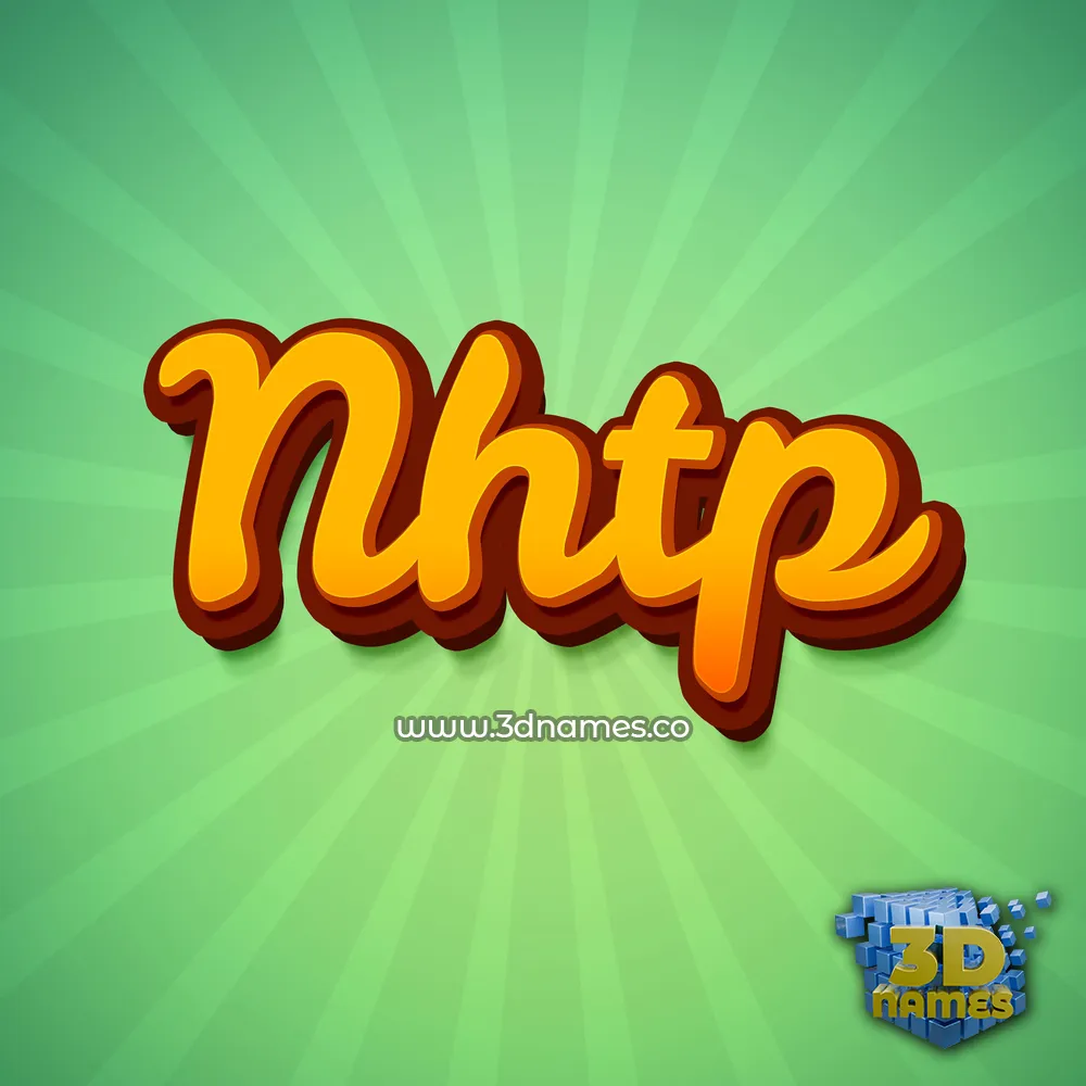 nhtp in Green Rays style - 3D name wallpaper