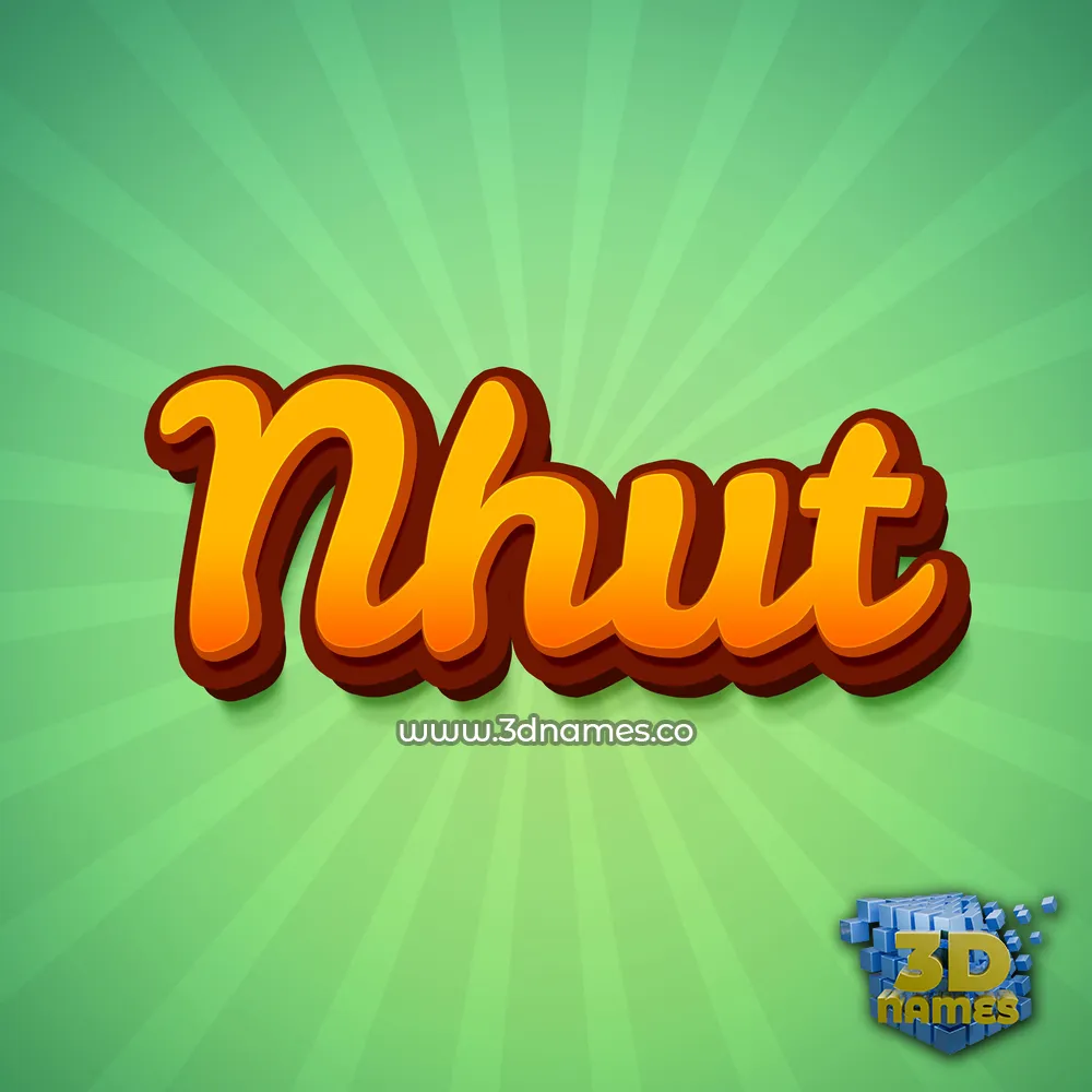 nhut in Green Rays style - 3D name wallpaper