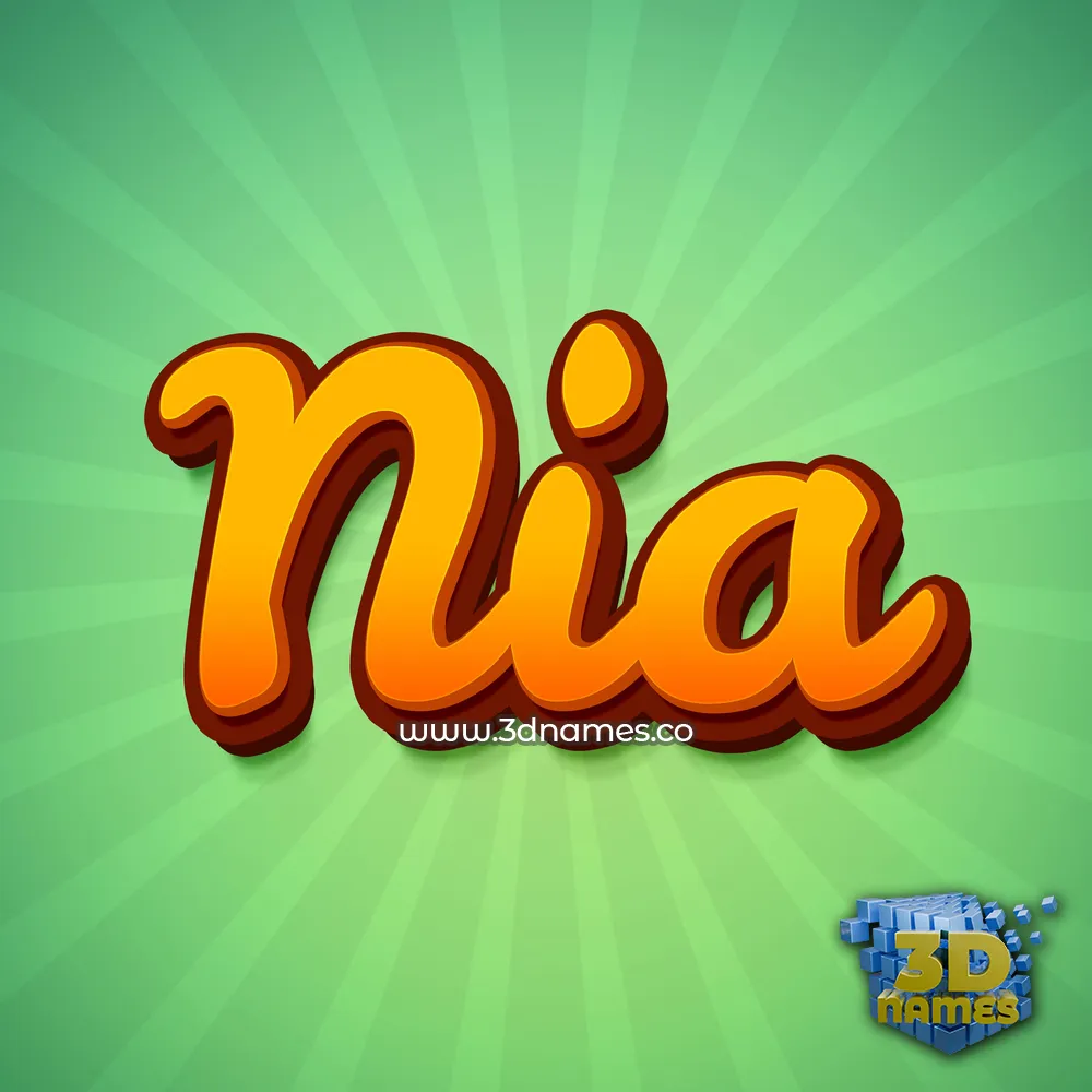 nia in Green Rays style - 3D name wallpaper