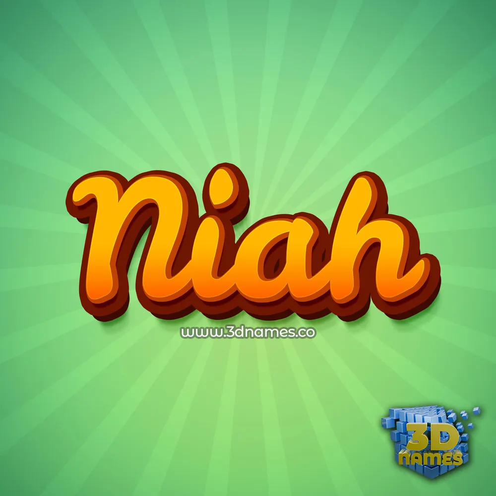 niah in Green Rays style - 3D name wallpaper