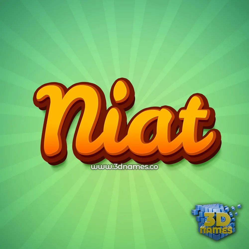 niat in Green Rays style - 3D name wallpaper