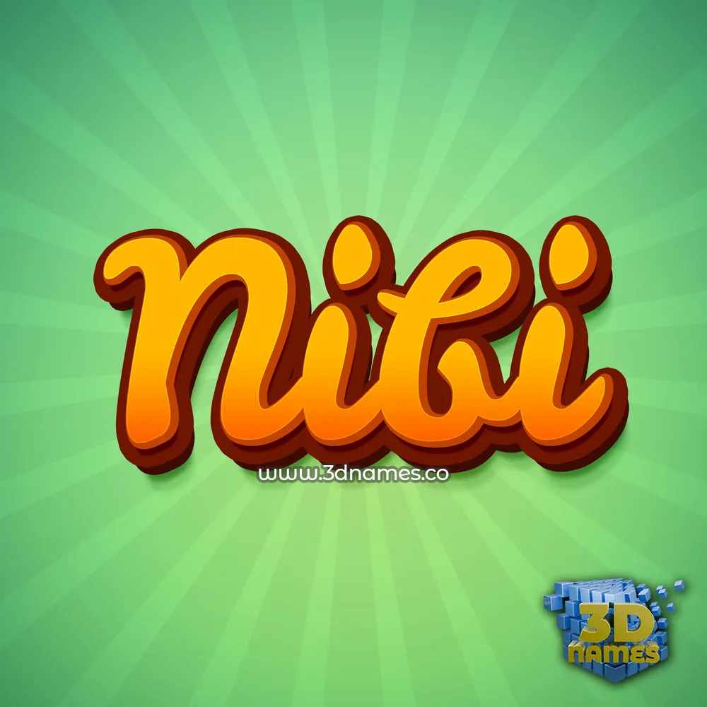 nibi in Green Rays style - 3D name wallpaper