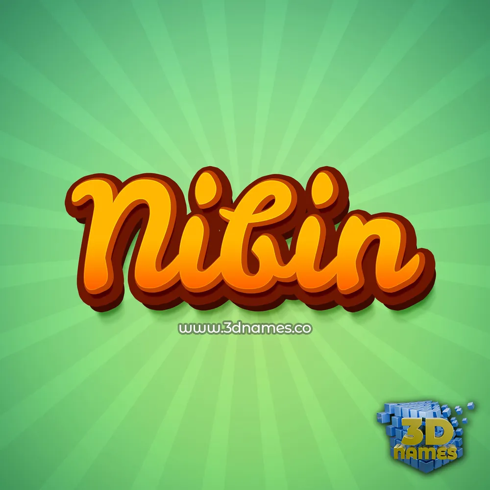 nibin in Green Rays style - 3D name wallpaper