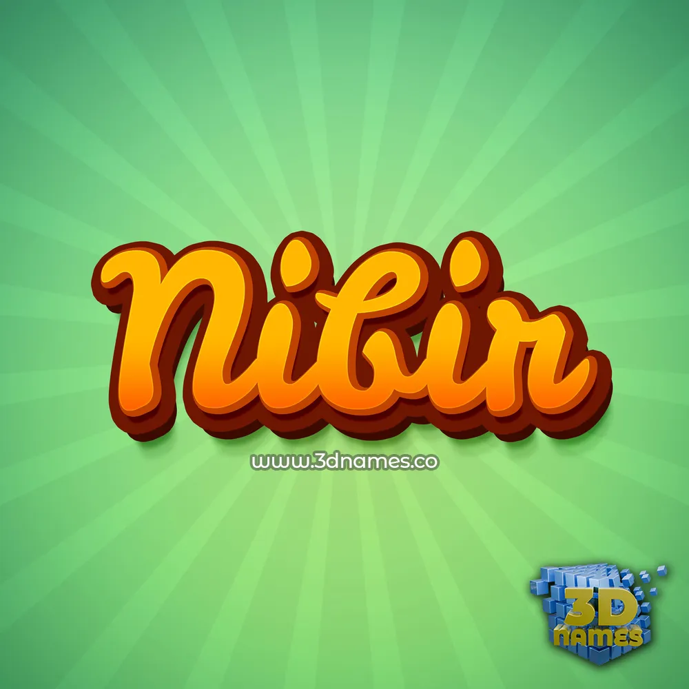 nibir in Green Rays style - 3D name wallpaper