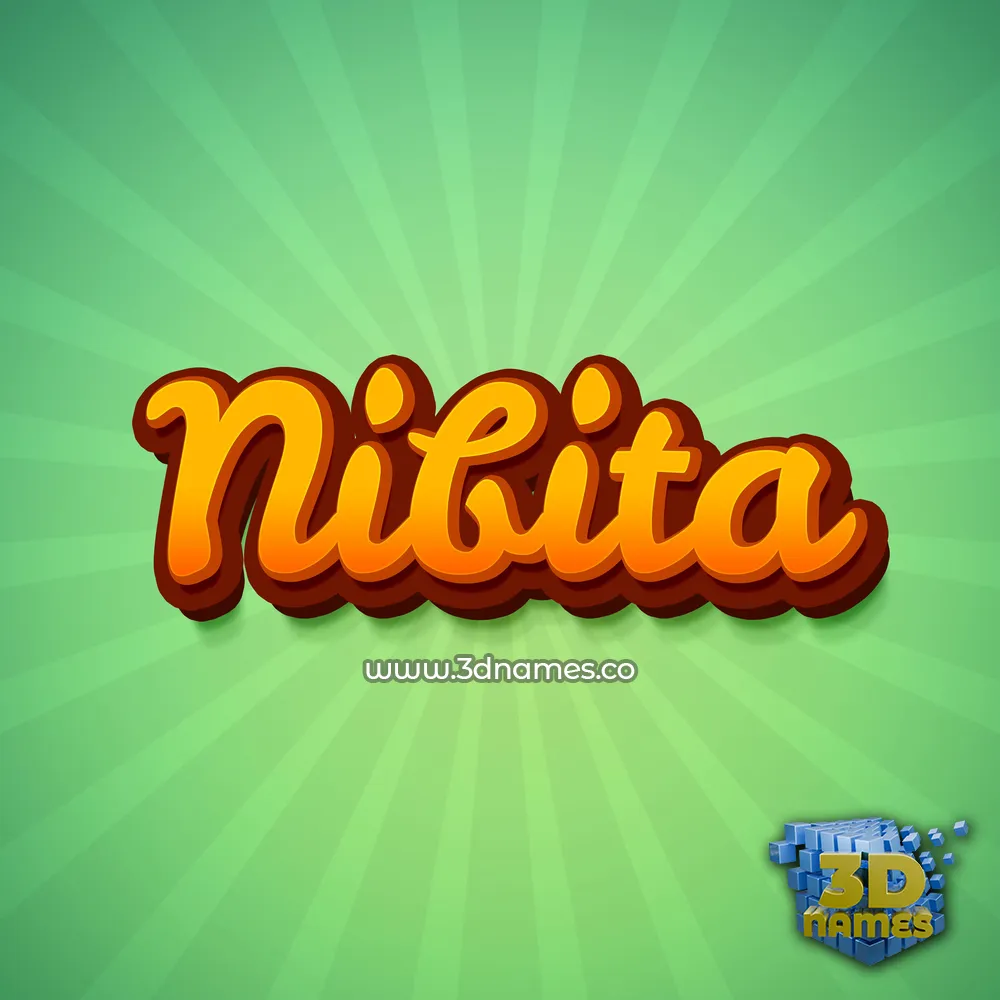 nibita in Green Rays style - 3D name wallpaper
