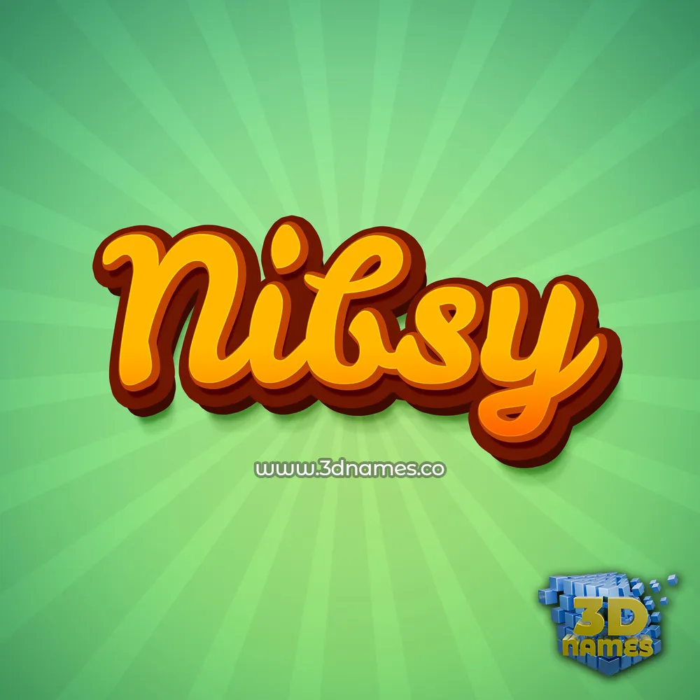 nibsy in Green Rays style - 3D name wallpaper