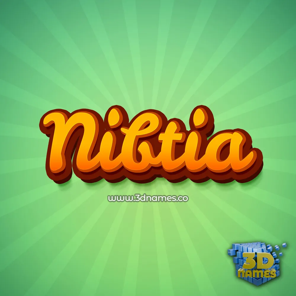 nibtia in Green Rays style - 3D name wallpaper