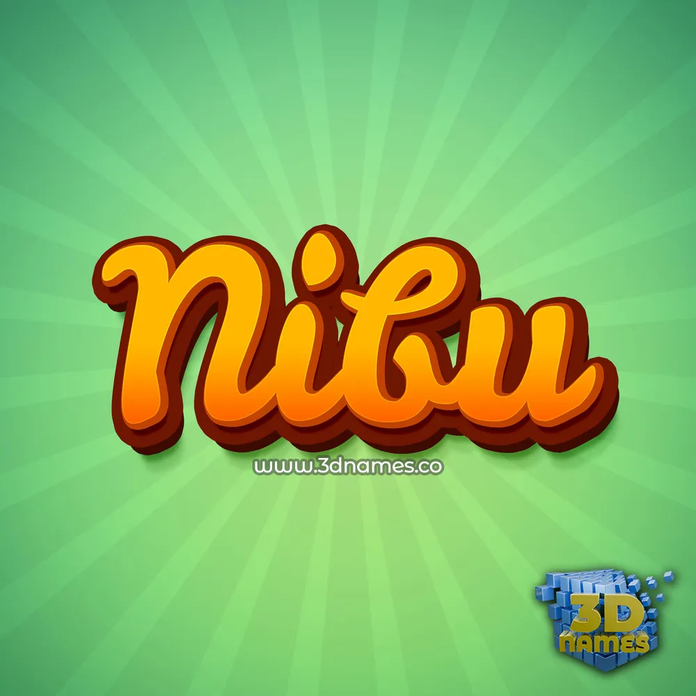 nibu in Green Rays style - 3D name wallpaper