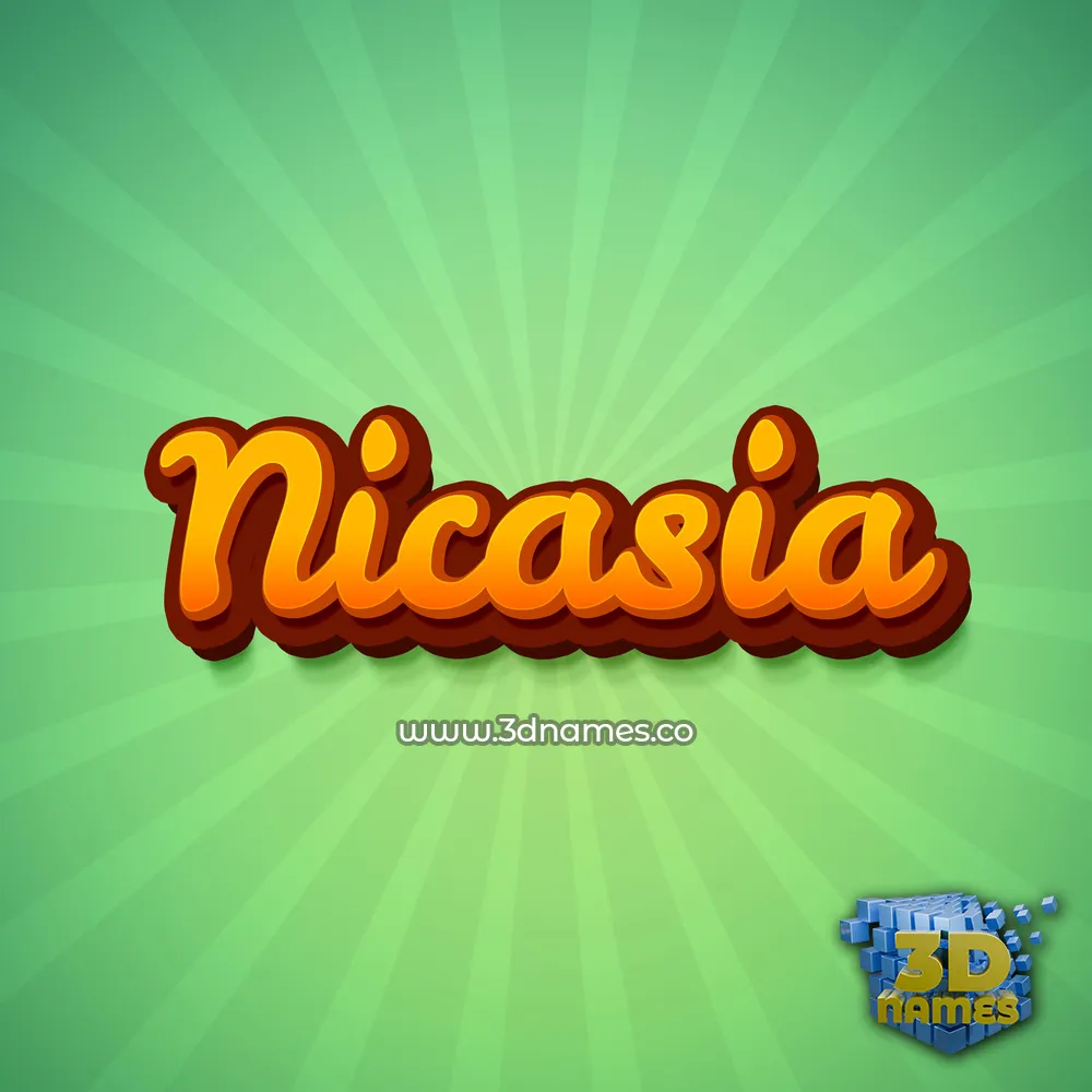 nicasia in Green Rays style - 3D name wallpaper