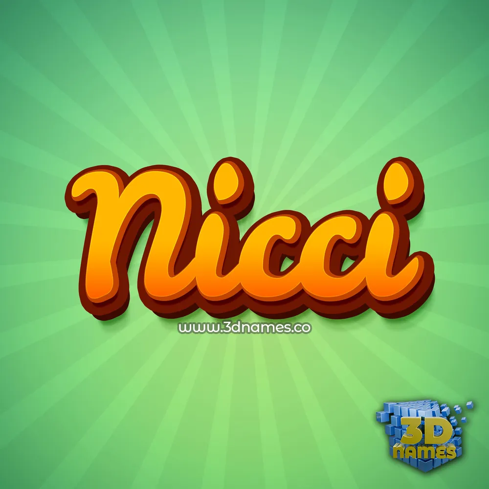 nicci in Green Rays style - 3D name wallpaper
