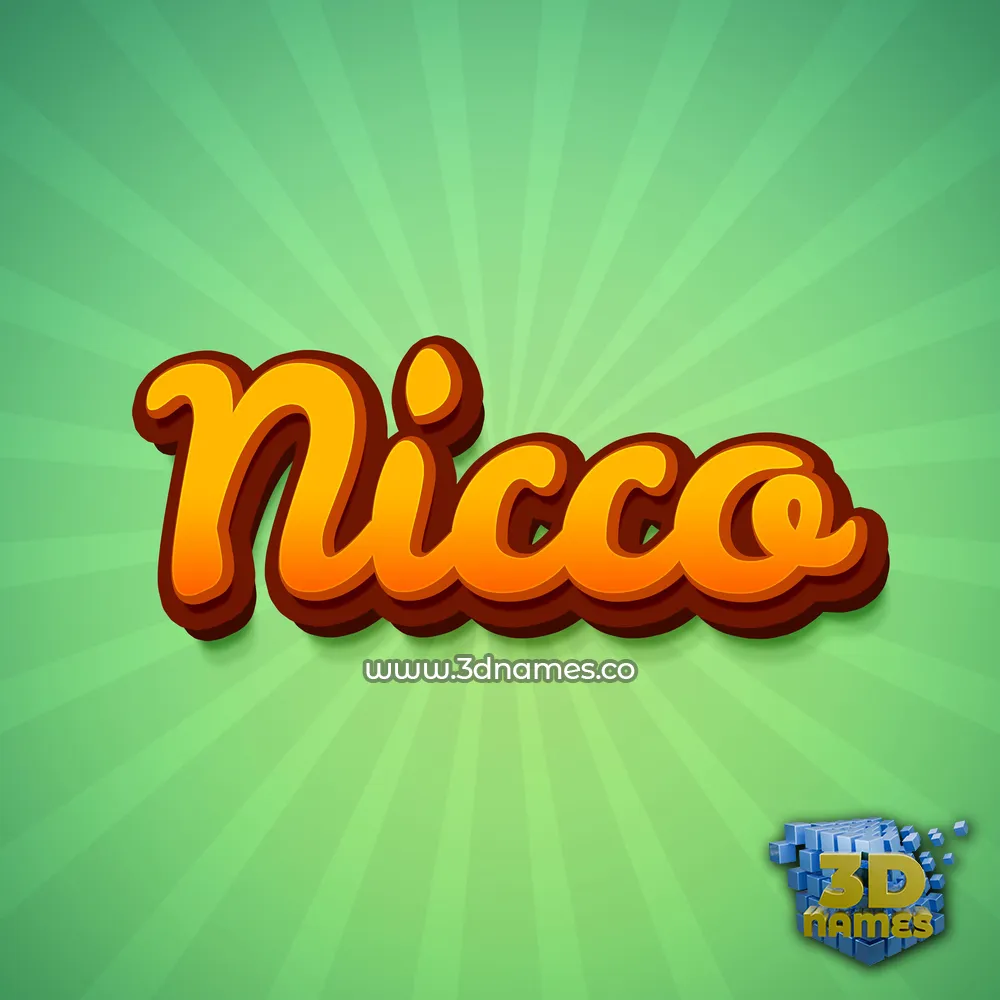nicco in Green Rays style - 3D name wallpaper