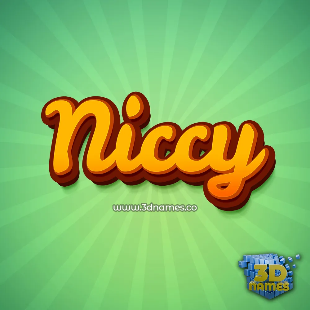 niccy in Green Rays style - 3D name wallpaper