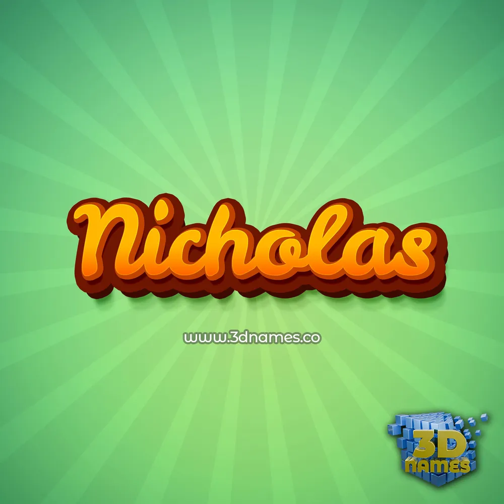 nicholas in Green Rays style - 3D name wallpaper