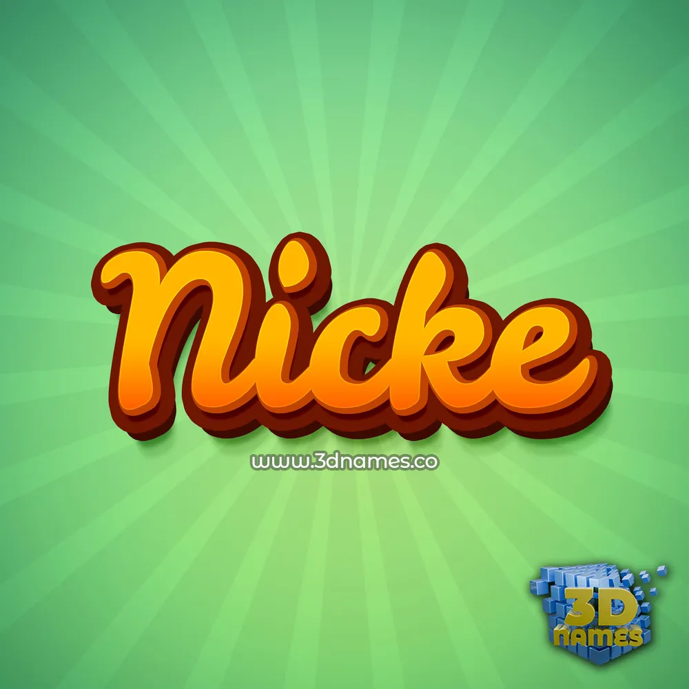 nicke in Green Rays style - 3D name wallpaper