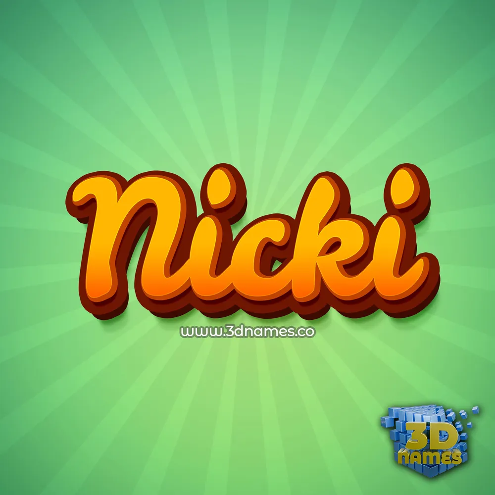 nicki in Green Rays style - 3D name wallpaper