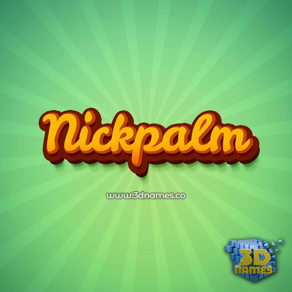 nickpalm in Green Rays style - 3D name wallpaper