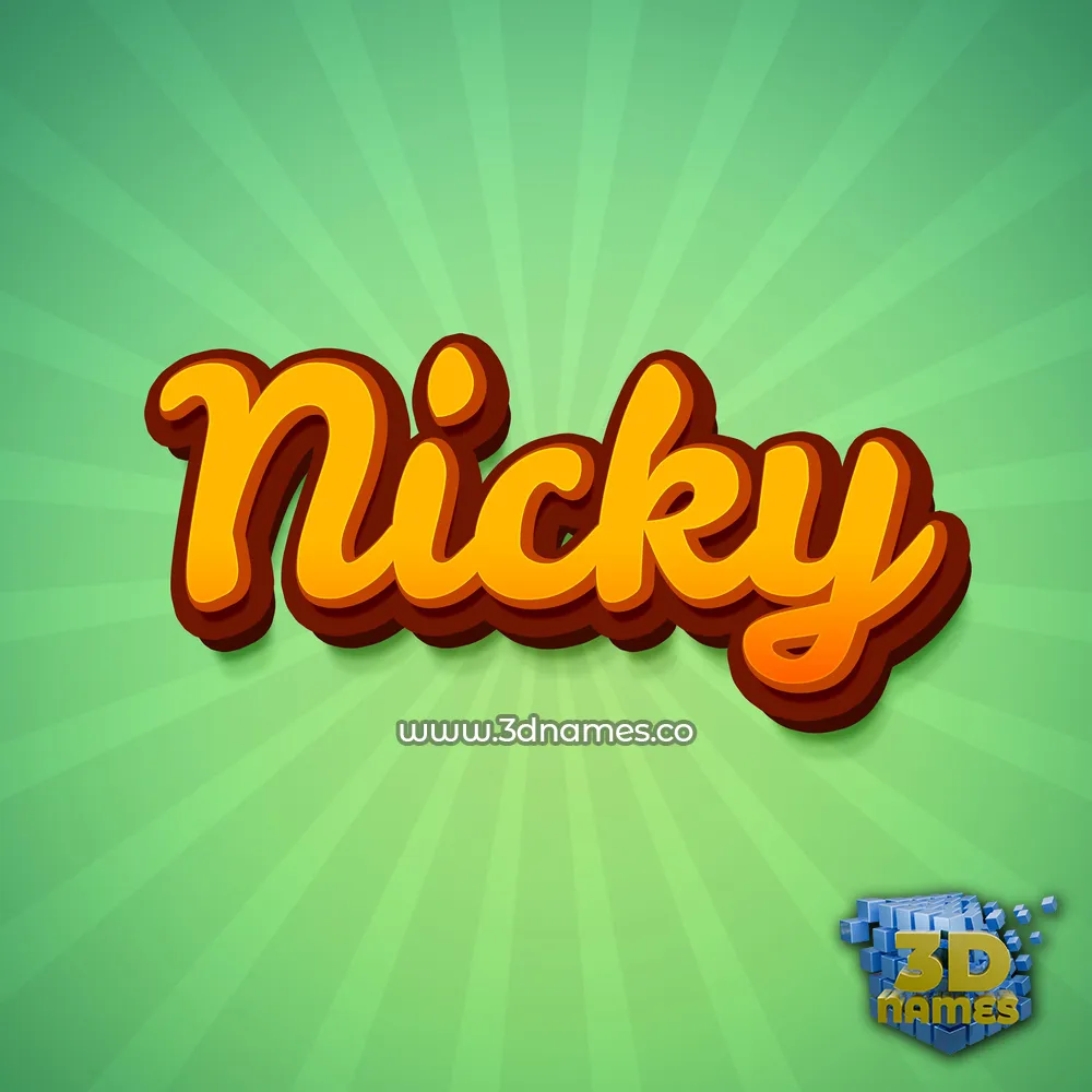 nicky in Green Rays style - 3D name wallpaper