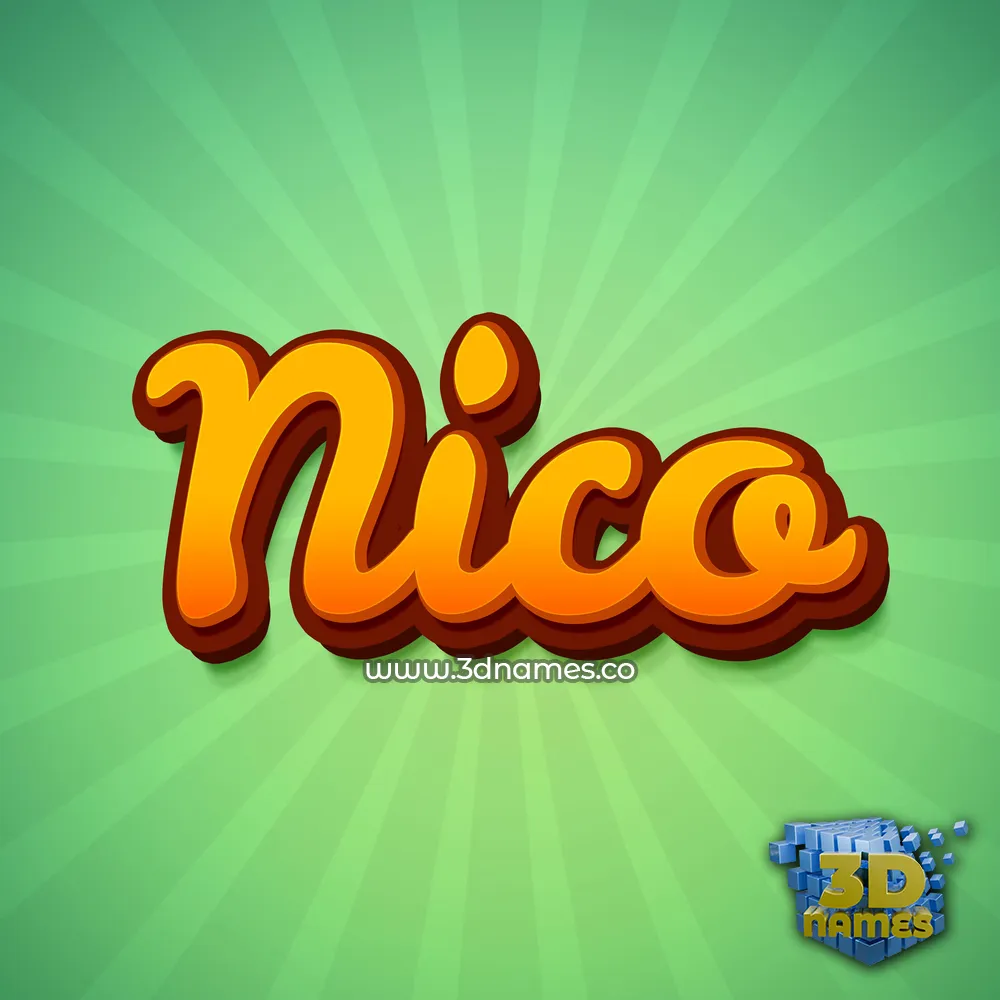 nico in Green Rays style - 3D name wallpaper