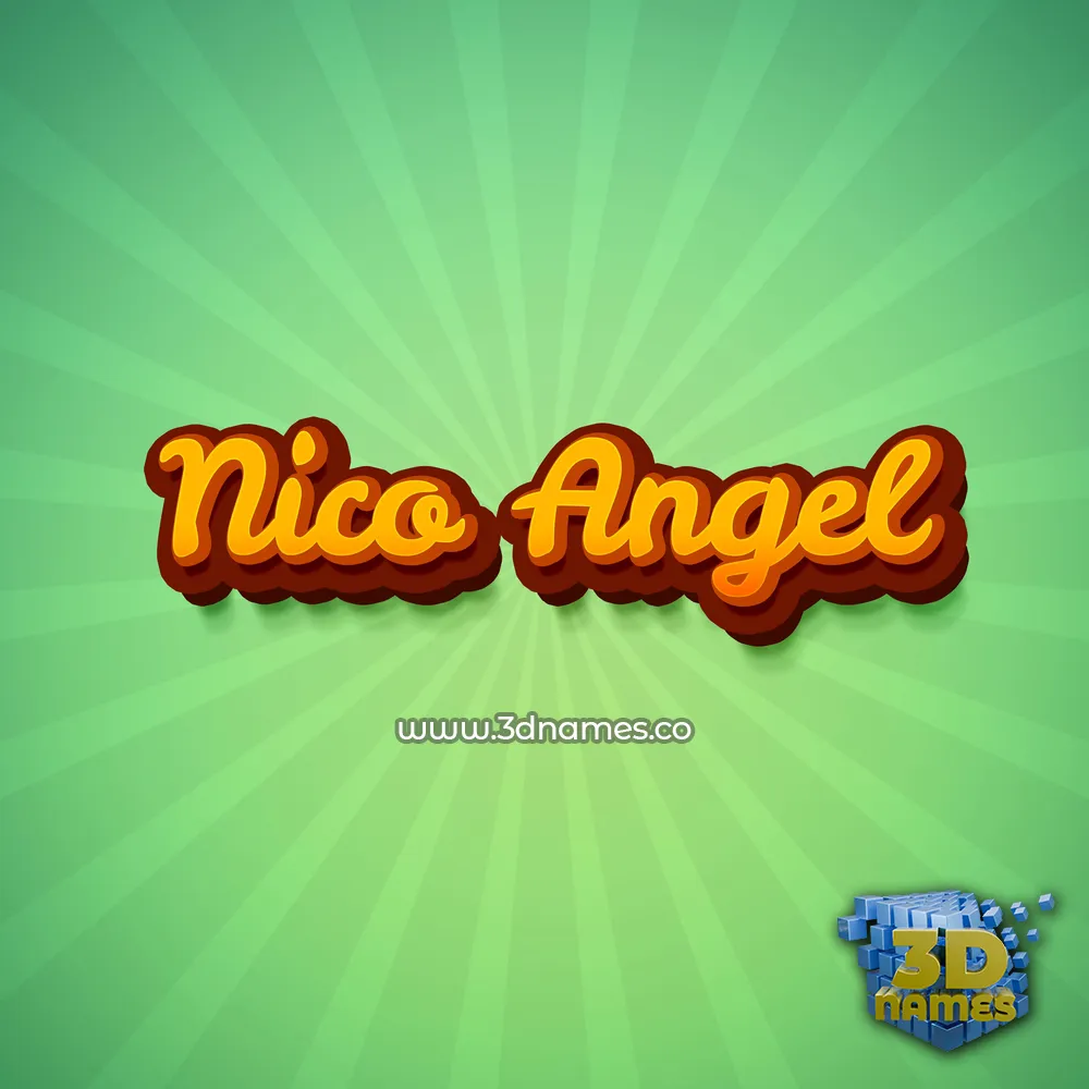 nico angel in Green Rays style - 3D name wallpaper