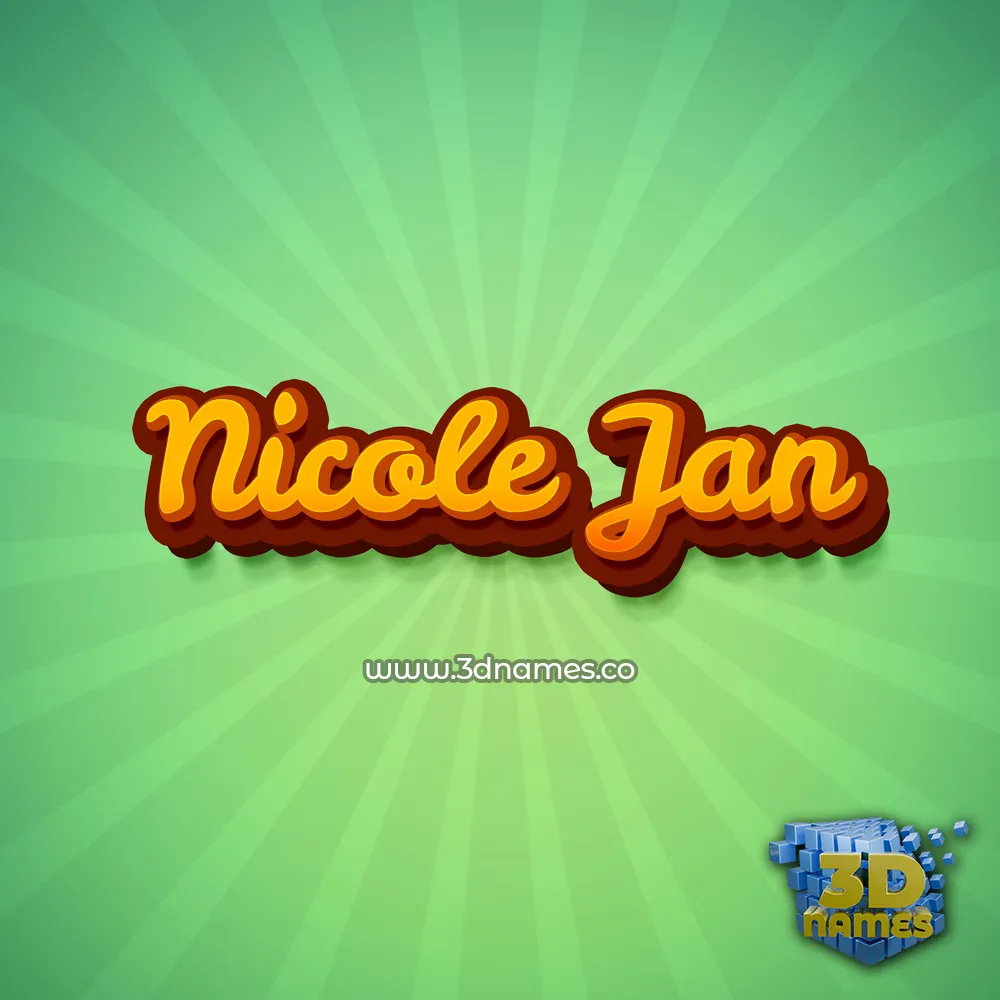 nicole jan in Green Rays style - 3D name wallpaper