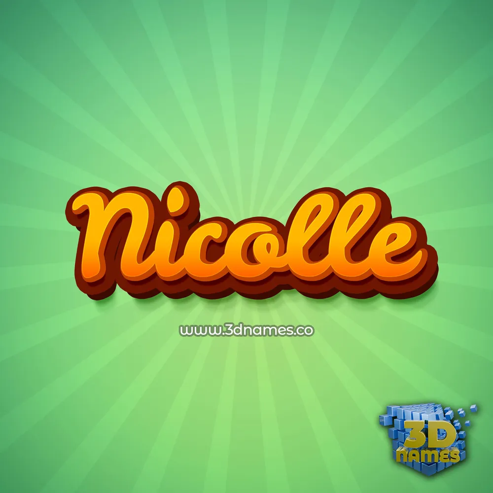 nicolle in Green Rays style - 3D name wallpaper