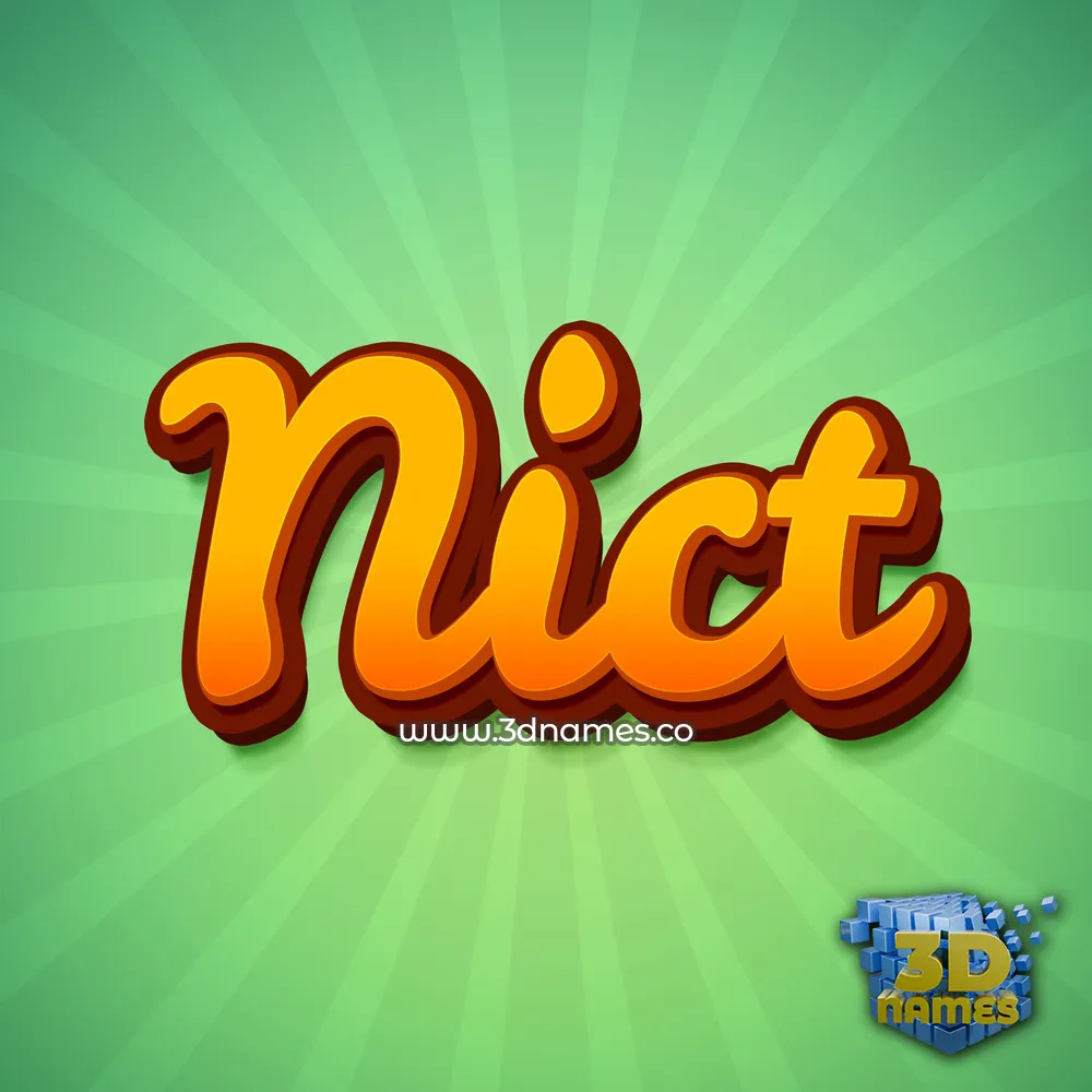 nict in Green Rays style - 3D name wallpaper