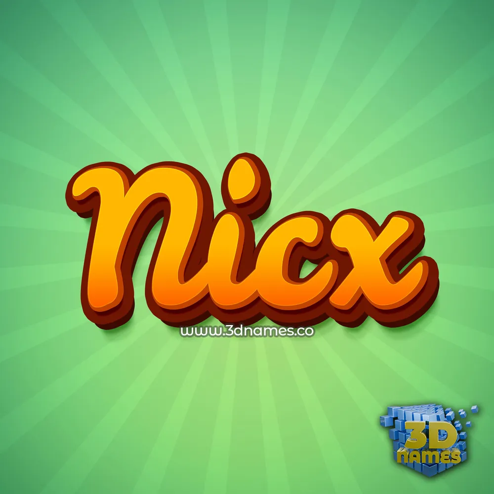 nicx in Green Rays style - 3D name wallpaper