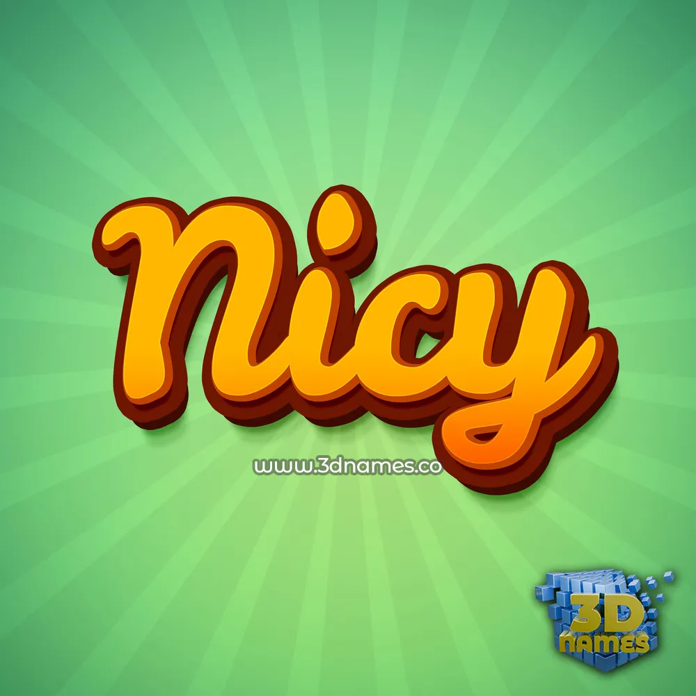 nicy in Green Rays style - 3D name wallpaper