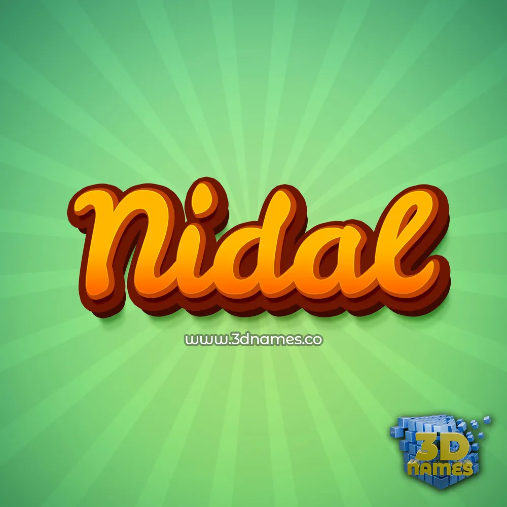 nidal in Green Rays style - 3D name wallpaper