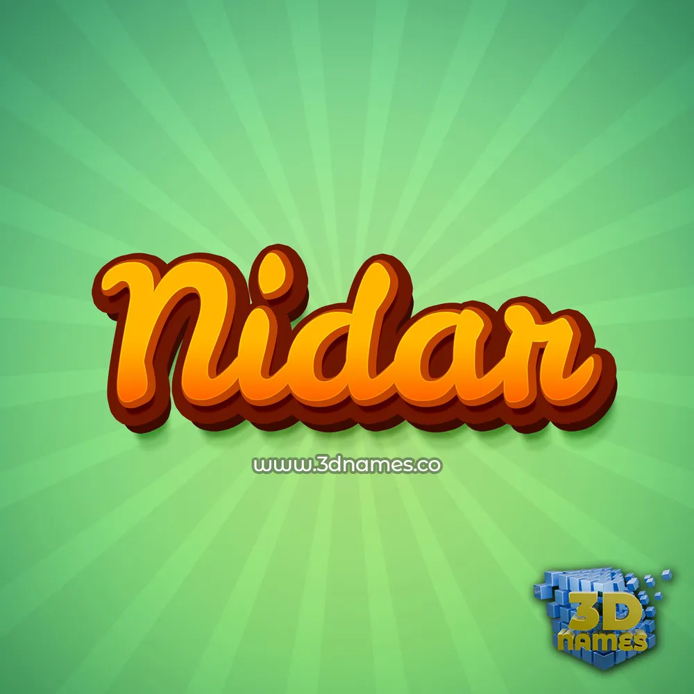 nidar in Green Rays style - 3D name wallpaper