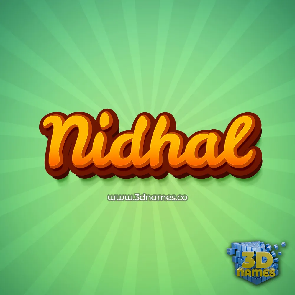nidhal in Green Rays style - 3D name wallpaper