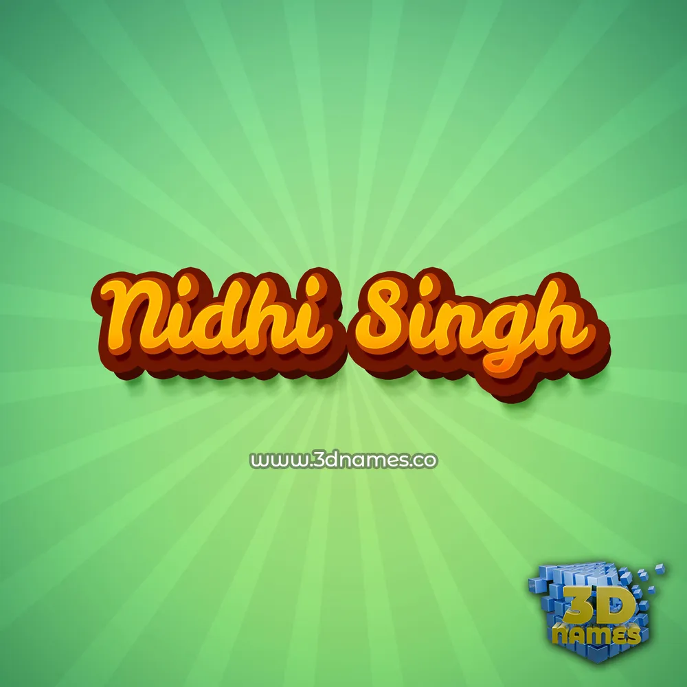 nidhi singh in Green Rays style - 3D name wallpaper