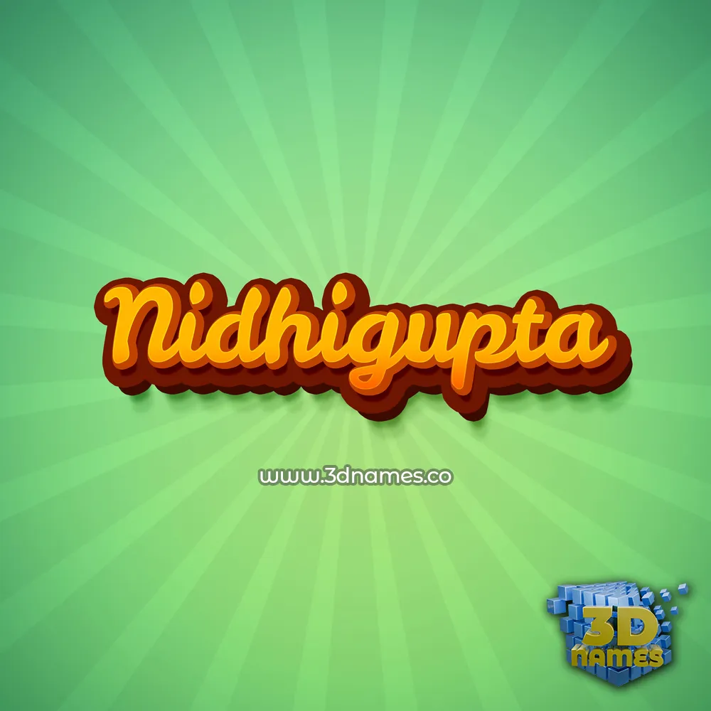 nidhigupta in Green Rays style - 3D name wallpaper