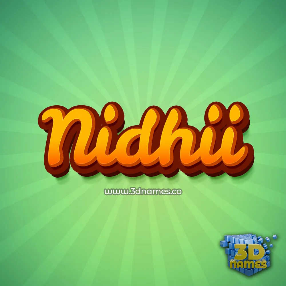 nidhii in Green Rays style - 3D name wallpaper