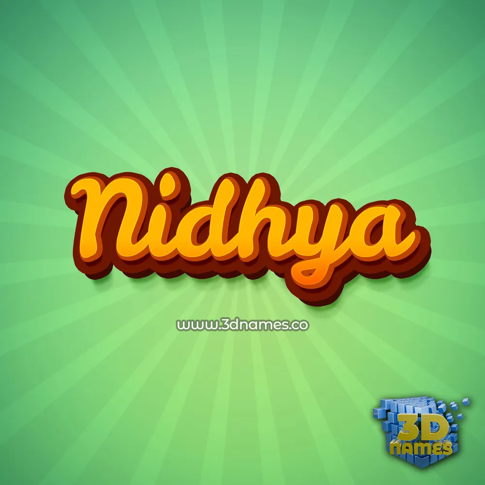 nidhya in Green Rays style - 3D name wallpaper