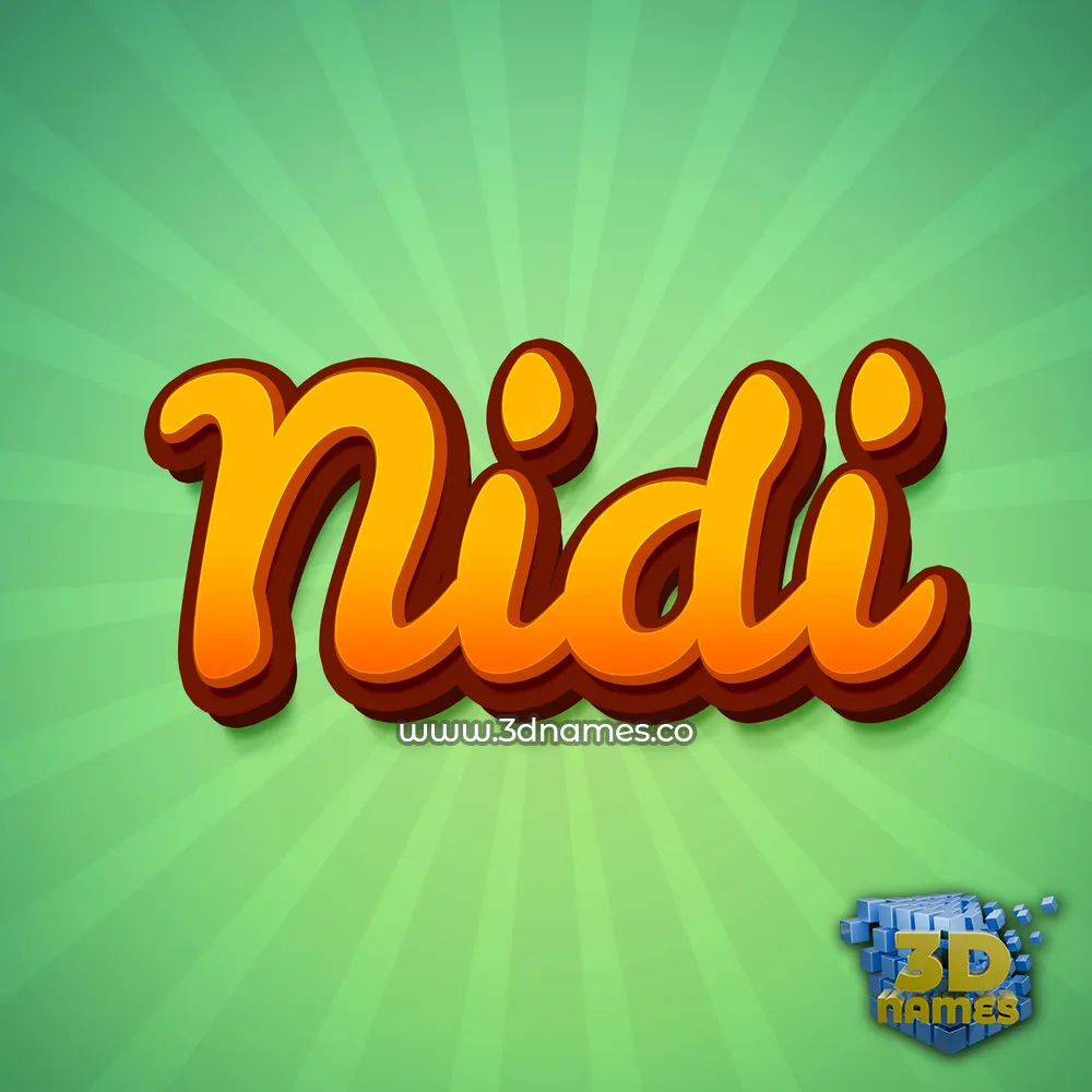 nidi in Green Rays style - 3D name wallpaper