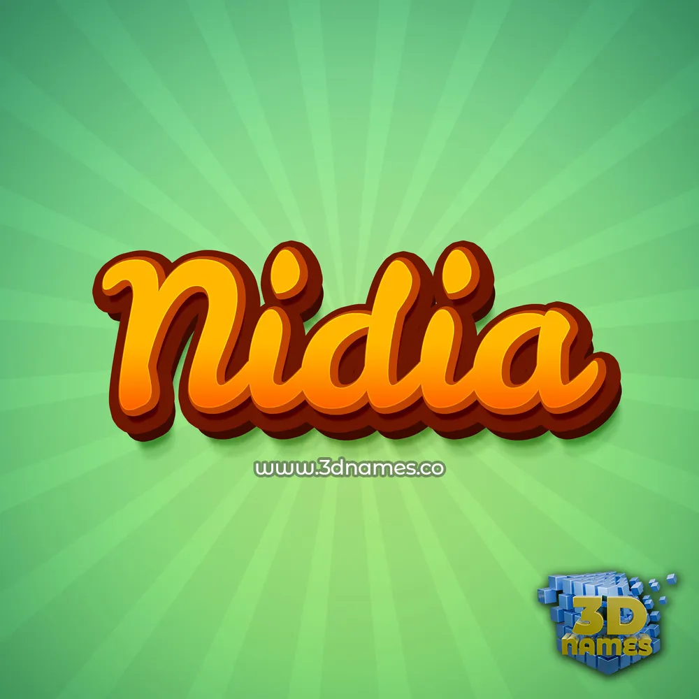nidia in Green Rays style - 3D name wallpaper