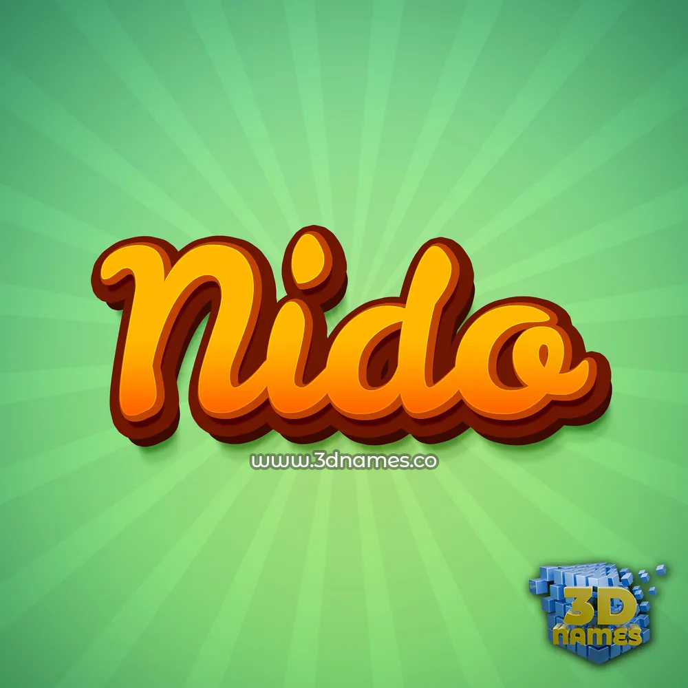nido in Green Rays style - 3D name wallpaper