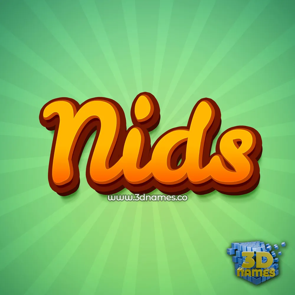 nids in Green Rays style - 3D name wallpaper