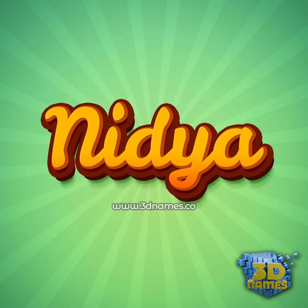 nidya in Green Rays style - 3D name wallpaper
