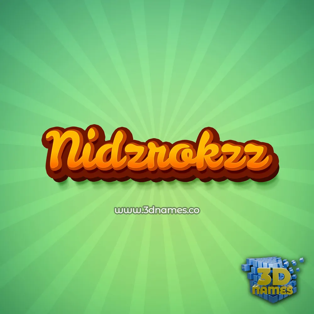 nidzrokzz in Green Rays style - 3D name wallpaper
