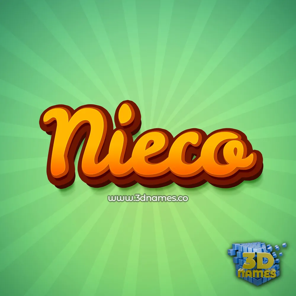 nieco in Green Rays style - 3D name wallpaper