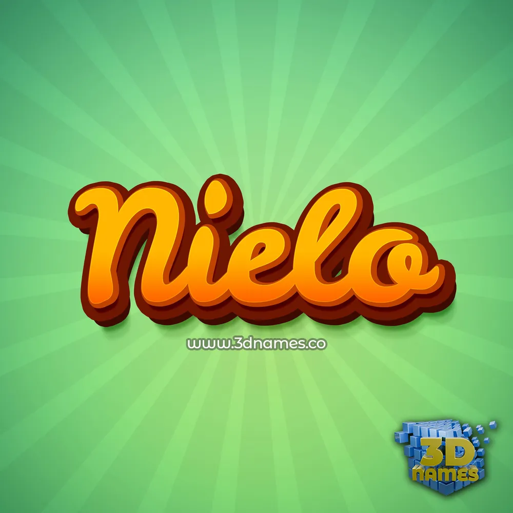 nielo in Green Rays style - 3D name wallpaper