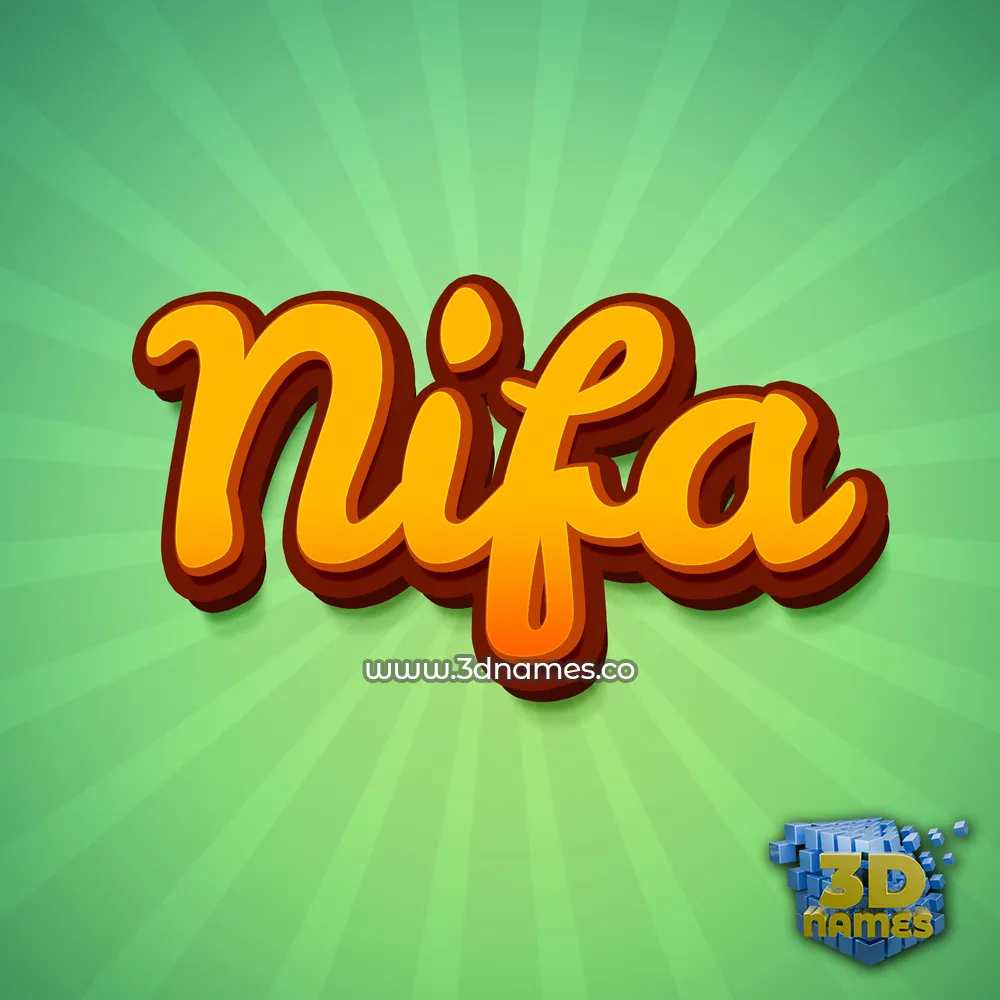 nifa in Green Rays style - 3D name wallpaper